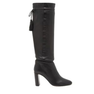 Kate Spade New York Black Self Tie Hazel Butter Soft Leather Boots Sz 8M